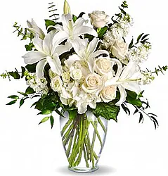 Rosas Premium, Lirios blancos y flores variadas de temporada