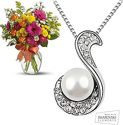 Ramo animado con collar de Swarovski Elements