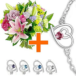 Ramo de pastel con pulsera de Swarovski Elements